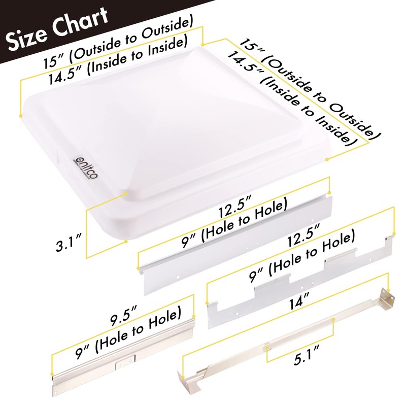 ONLTCO Expert RV Vent Lid Replacements (2-Pack) - Universal Fit
