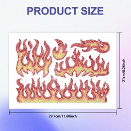 ANATTASOUL Iron On Rhinestone Transfer Sticker Crystal Iron-On Sticker Flame Hotfix Bling Rhinestone Patch For Clothing Hat Carry Bag DIY Crafts Gifts Festival