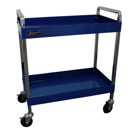 Homak 2-Shelf Multi-Purpose Utility Service Cart, Blue, 30 Inches