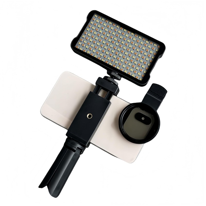 CPL Polarizer Filter & Adjustable Phone Light Tripod Set, Rechargeable