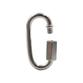 Qjaiune 24Pcs Quick Links 1/8 Inch Stainless Steel D Shape Locking Carabiner, Heavy Duty Durable Chain Connector