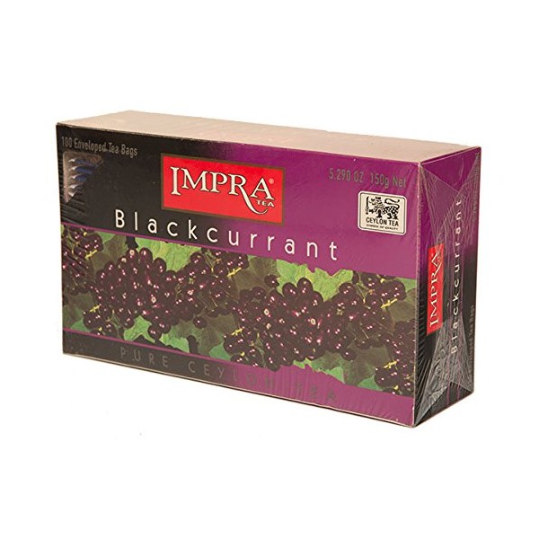 Blackcurrant Tea, 100 enveloped Tea bags (2 Pack)