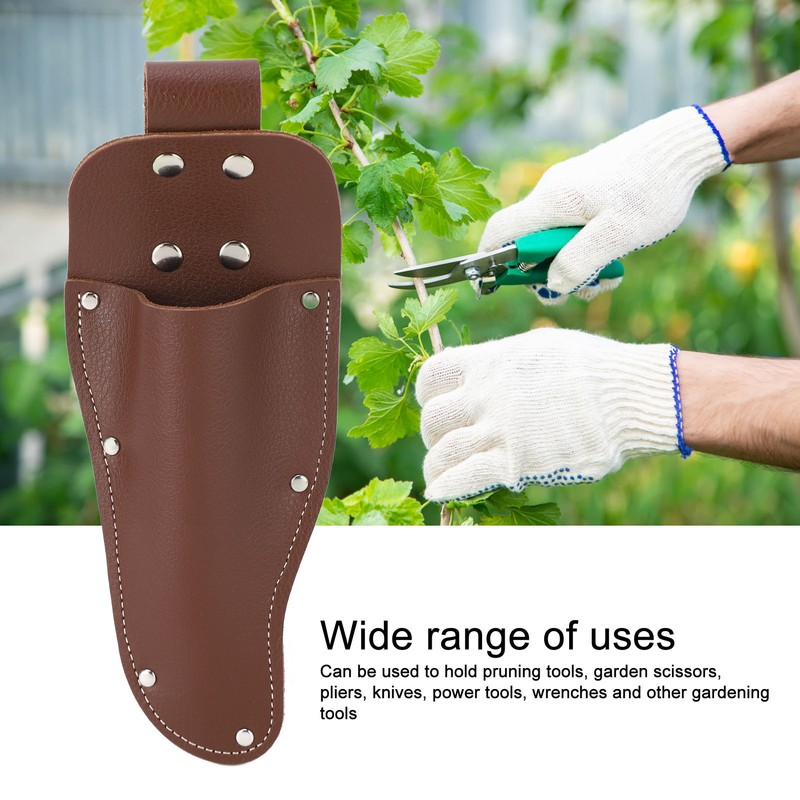 Pliers Holder Pruner Sheath Cowhide Belt Hanging Pouch for Gardening