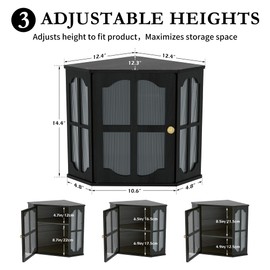 Jolitac Corner Bread Box - Farmhouse Vintage Style Solid Wood Bread Storage with Wavy Acrylic Door Panel Large Capacity Double Layer Countertop Organizer for Homemade Bread Baguette & Pastries Keeper