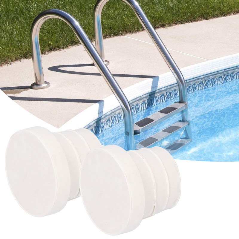 Alvinlite Pool Ladder Rubber Bumper, Set of Two White Ladder