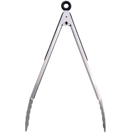 BBQ Campfire 12" Stainless Steel Tongs for Outdoor Cooking, Camping, Grilling, Turning Meat, Flipping Vegetables