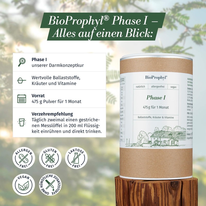 BioProphyl® Darmsanierung Phase 1 - Ballaststoffe, Kräuter und Vitamine