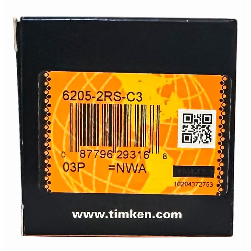 2PACK TIMKEN 6205-2RSC3 Double Rubber Seal Bearings 25x52x15mm Pre-Lubricated and