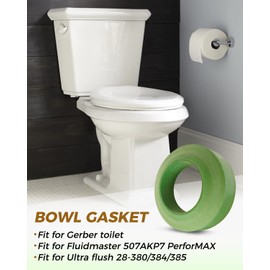 2 Pcs 99-591 Toilet Tank to Bowl Gasket Compatible with Gerber Toilets Bowl Replacement Gaskets Fit for Ultra Flush 28-380/384/385/790,21-752 and 21-372 Bowls and others, Replace 99-582/99-537