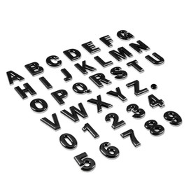 Auto Dynasty Metal Emblem Decal Logo Trim Badge Text Black Letter S - Not a Set