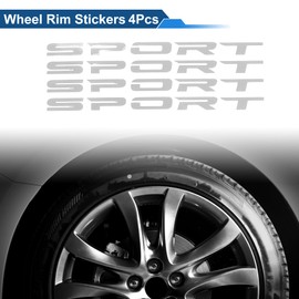 TUCKBOLD 4Pcs Square Wheel Rim Decal Stripe Reflective Wheel Decals Stickers White PET