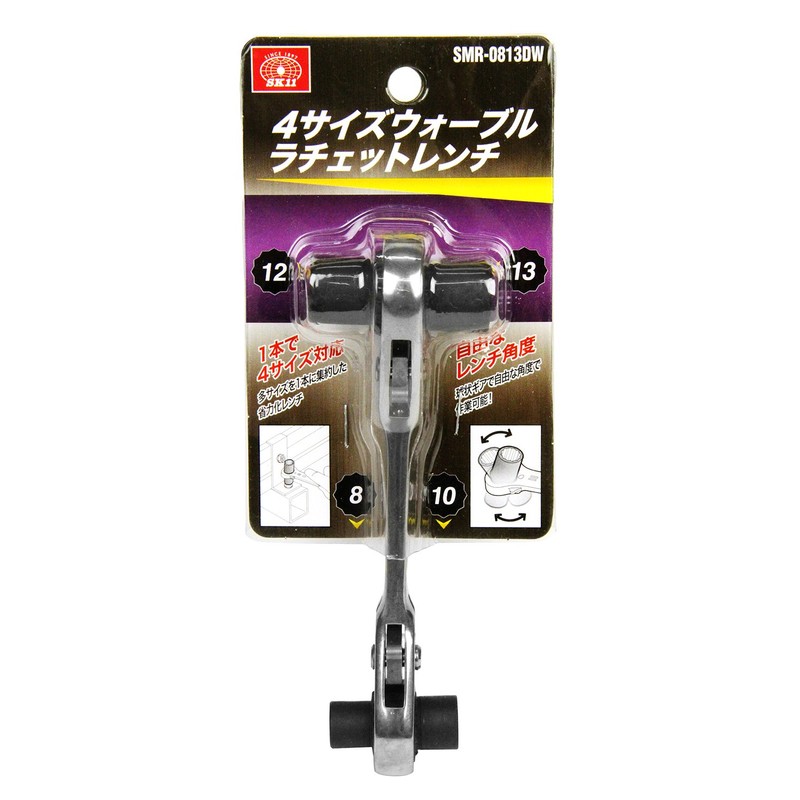 SK11 SMR-0813DW 4 Sizes Wobble Ratchet Wrench (Max Oscillating 15°)