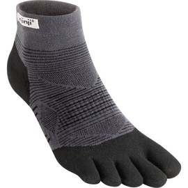 Injinji Run Original Weight Mini Crew Socks Black Shoe Size, black