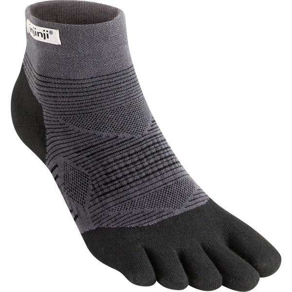 Injinji Run Original Weight Mini Crew Socks Black Shoe Size,