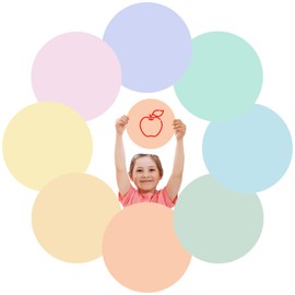 gisgfim 24PCS Dry Erase Dots 12 Inch Whiteboard Marker Wall Decor Removeable Circle Sticker Spots Writing Spots Set for Classroom Table Teachers Students School Supplies (Candy)