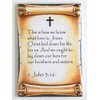 1 John 3:16 Bible Verse Fridge Magnet (2.5 x 3.5