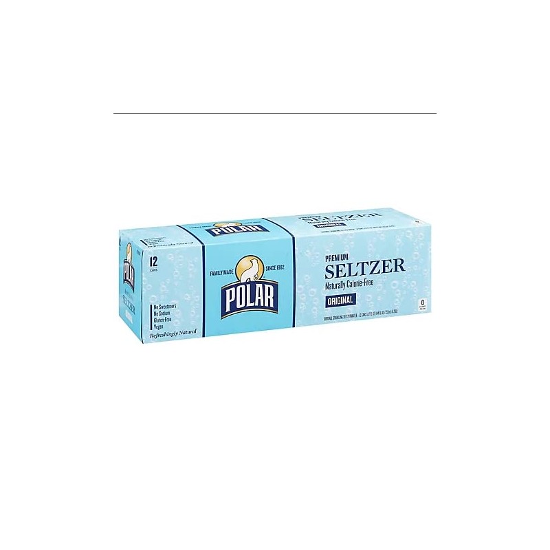 Polar Seltzer Water Original 100% Natural Sparkling Soda Beverage Soft
