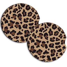 Car Coasters for Drinks Absorbent, Cute Car Coasters for Women & Men Cup Holder Coasters for Your Car with Fingertip Grip, Auto Accessories for Women & Men,Pack of 2 (Dark Brown)
