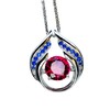 Ruby Necklace Hold Your Heart Style Sterling Silver Blue Sapphire