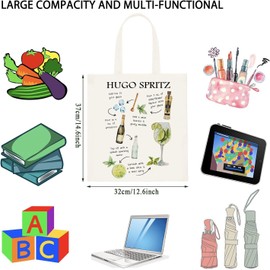 JTOUK Hugo Spritz Gift Cocktail Lover Gift Hugo Spritz Tote Bag Drinking Gift Hugo Cocktail Bridal Shower Gift (Hugo Tote EU)