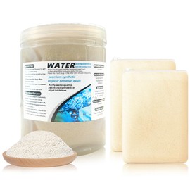 WDEFUN Aquarium Filter Media, 300 ml 2 Packs with Free Mesh Bag Organic Filtration Resin, Remove Driftwood Tannins Suitable for Freshwater and Saltwater Fish Tank