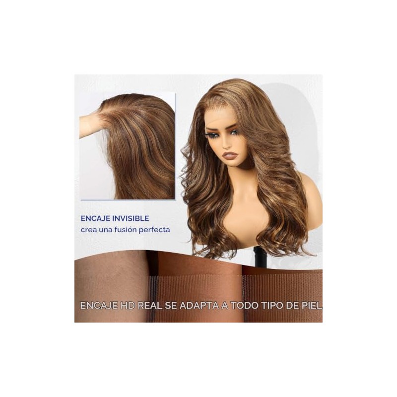 HAIRCUBE Peluca Sintética De Encaje Frontal Hd De 13 X