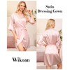 Wikoan Women's Satin Dressing Gown Kimono Robe Short Satin Bathrobe