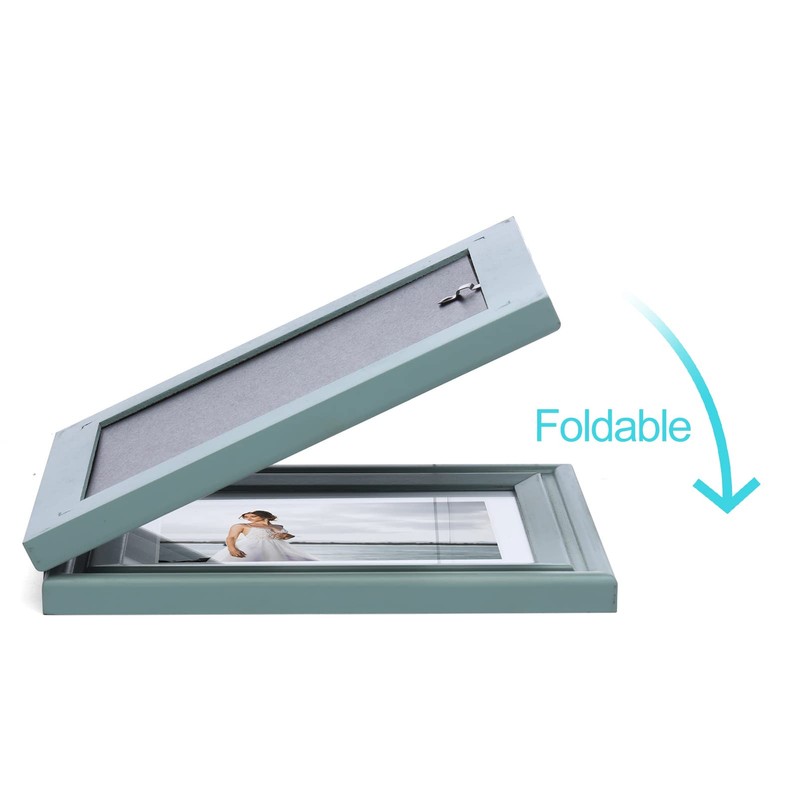 WISADD Horizontal 5X7 Picture Frames Double Hinged Wood Folding Photo