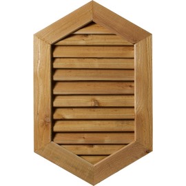 Ekena Millwork GVWVP24X3601RFUWR-06 Functional Rough Sawn Western Red Cedar Gable Vent w 1" x 4" Flat Trim Frame, 24"W x 36"H (29"W x 41"H Frame Size) 6/12 Pitch, Unfinished Western Red Cedar