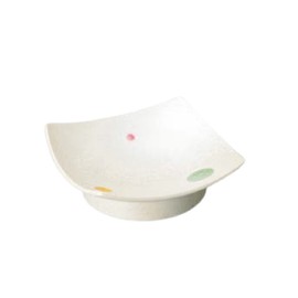 Yamashita Kogei 906605479 Sashimi Plate, Raster Colored Dot Pattern, Facing Highland, 6.4 x 6.4 x 2.0 inches (16.2 x 16.2 x 5.2 cm)