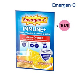 Emergen-C 이머전씨 이뮨플러스 비타민C 1000mg 파우더 슈퍼오렌지맛x10개/영양제/아연 Emergen-C Immune Plus Vitamin C 1000mg Powder Super Orange Flavor x10/ Supplement/ Zinc