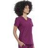 Cherokee Form Women Scrubs Top Tuckable V-Neck CK819, XXS, Wine