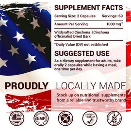 SIRUNES Leg Cramps Relief Quinine Capsules – Natural Cinchona Bark Supplement for Cramp Defense & Digestive Health – 1000mg Quinine Pills, 120 Tablets, Non-GMO, Gluten-Free