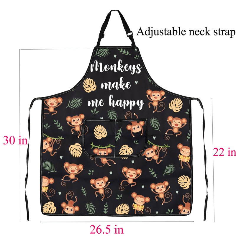ENSIANTH Monkey Lovers Monkey Make Me Happy Cooking Baking BBQ