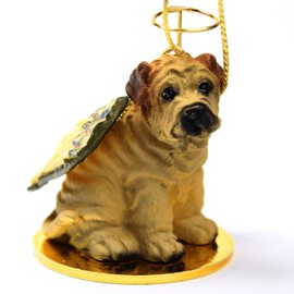 Shar Pei Angel Dog Ornament - Cream