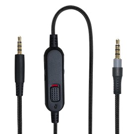 QJYTH Replacement Cable Cord Compatible with Kingston Hyperx Cloud Mix and Cloud Alpha Gaming Headset, Detachable Headset Audio Cable 3.5mm with Inline Mute & Volume Control (No Inline Mic, Black)