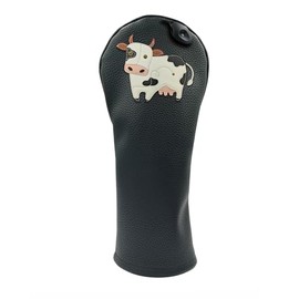 Cow PU Leather Golf Club Covers Driver Headcovers Fairway Woods Hybrid Protector with Interchangeable Number Tag