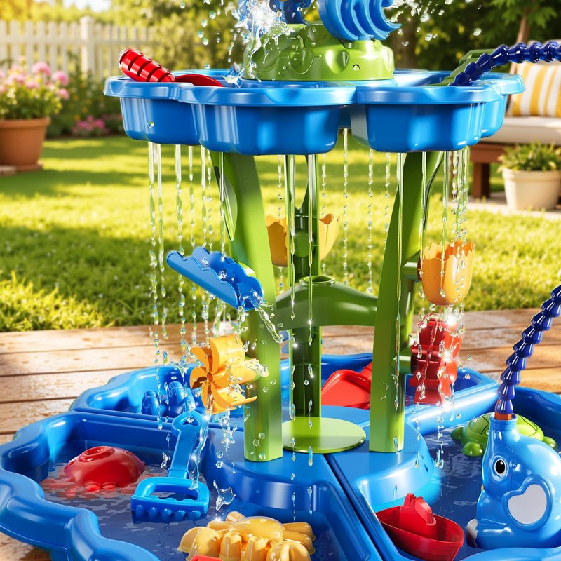 JUKUDAHU Water Table for Kids Ages 4-8 with Water Pump