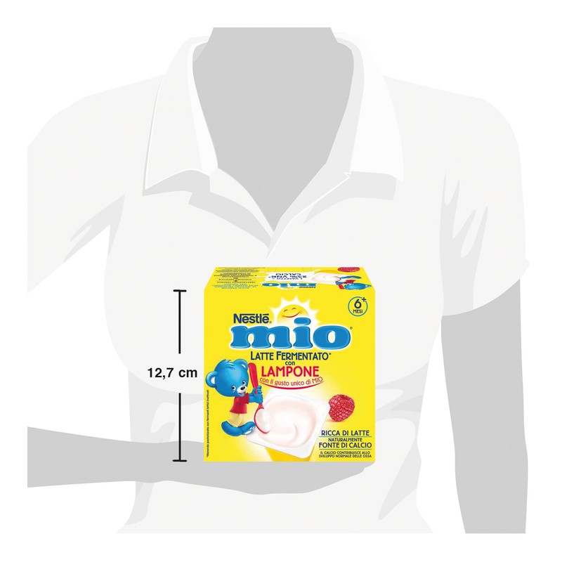 NESTLÉ MIO Merenda al Latte Fermentato Lampone, 4 Vasetti da