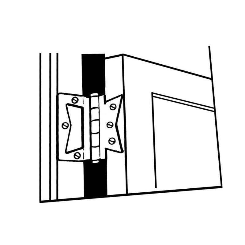 QCAA Heavy Non-Mortise Butterfly Hinge for Mobile Home/RV, 3.5", Removable
