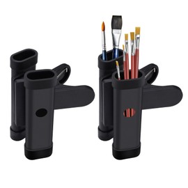 Diakey Brush Clip Easel Watercolor Art Brush Holder Organizer and Storage Drum Stick Holder Black 2 Pack
