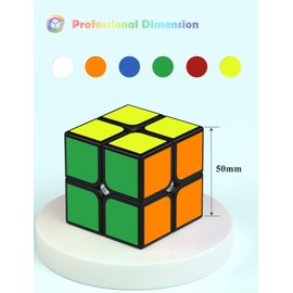 ROXENDA Magic Cube Speed Cube - Easy Turn & Smooth Game, Super Durable Sticker with Vibrant Colours (2 x 2 x 2)