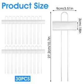 30 Pack 10.7 inch Stainless Steel Garden Markers Weatherproof Metal Plant Labels Large Planting Tags Seedling Stake Signs