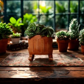 Ahilzam Large Smily Face Planter Pot Cute Smile Flower Planter for Indoor Outdoor, Resin Rocking Chair with Drainage Hole, Pearls Succulents Plants Live Pots Unique Ideals Gift(Large)