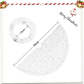 90cm Weihnachtsbaum Rock Weihnachtsbaumdecke Rund Weihnachtsbaum Decke Groß Fell Christbaumdecke Christbaumständer Teppich Baumdecke Weihnachtsbaum Deko (90cm)