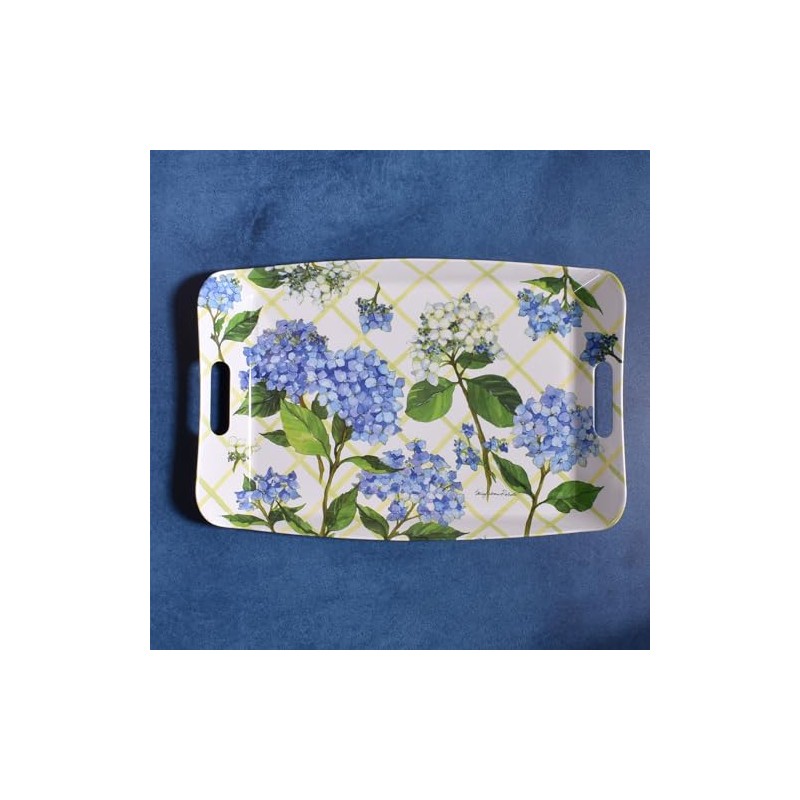 Bamboo Table Hydrangea Lattice Eco-Friendly 18 x 12-inch Serving Tray