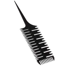 Hair Dyeing Comb, 2 Pcs Professional Salon Hair Coloring Dyeing Kit 3-Way Sectioning Highlight Comb Professional Weave Weaving Comb Hair Dye Styling Tool for Salon Use Black