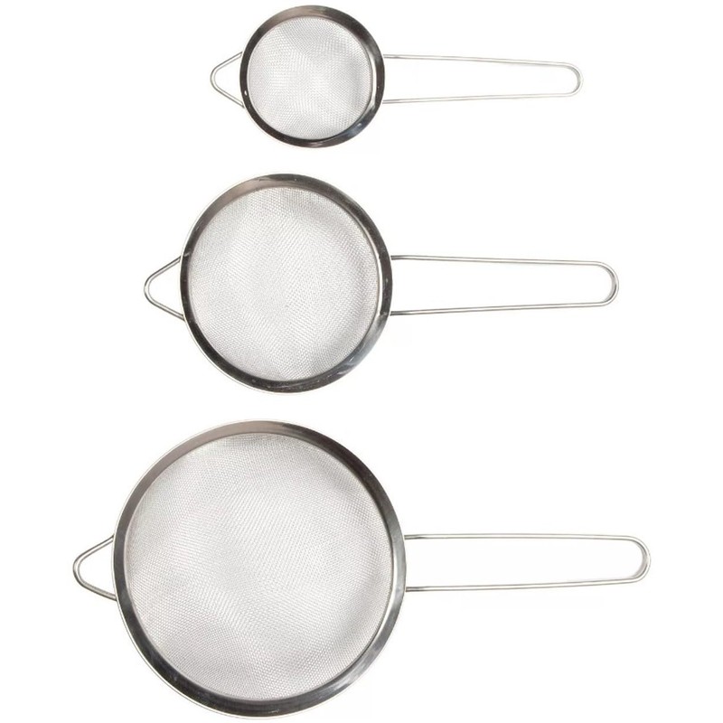 Core Home Kitchen Mesh Strainers 3 Piece Colander Set -