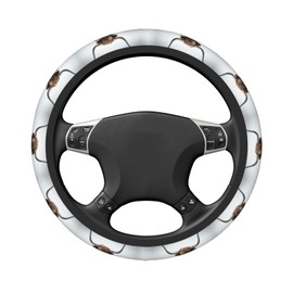 Highland Cow Steering Wheel Covers,Anti Slip Sweat Absorption Elasticity Car Accessories Steering Wheel Protector Universal 15 Inch for SUV Sedan Vans Trucks