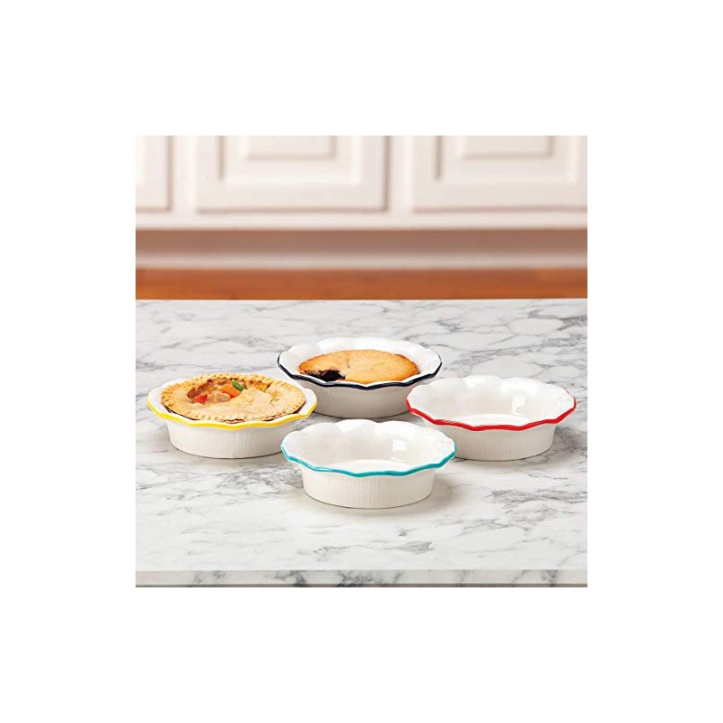 Ceramic Individual Pie Pans, Set of 4 by Home Marketplace